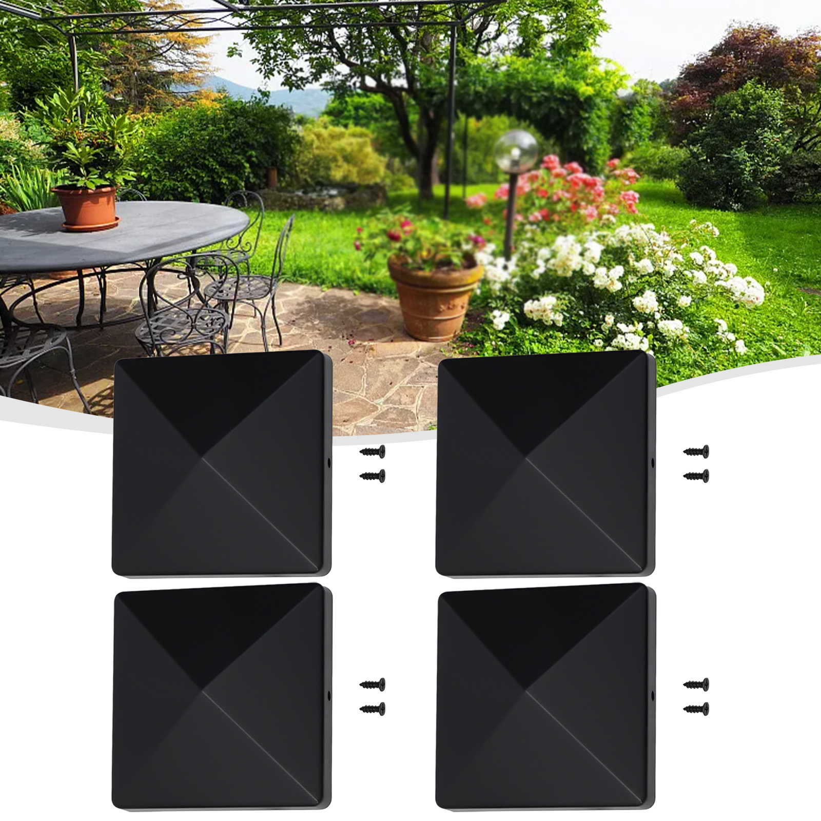 Outdoor Power Post - 1/4Pcs 4x4 Inch Black ABS Plastic