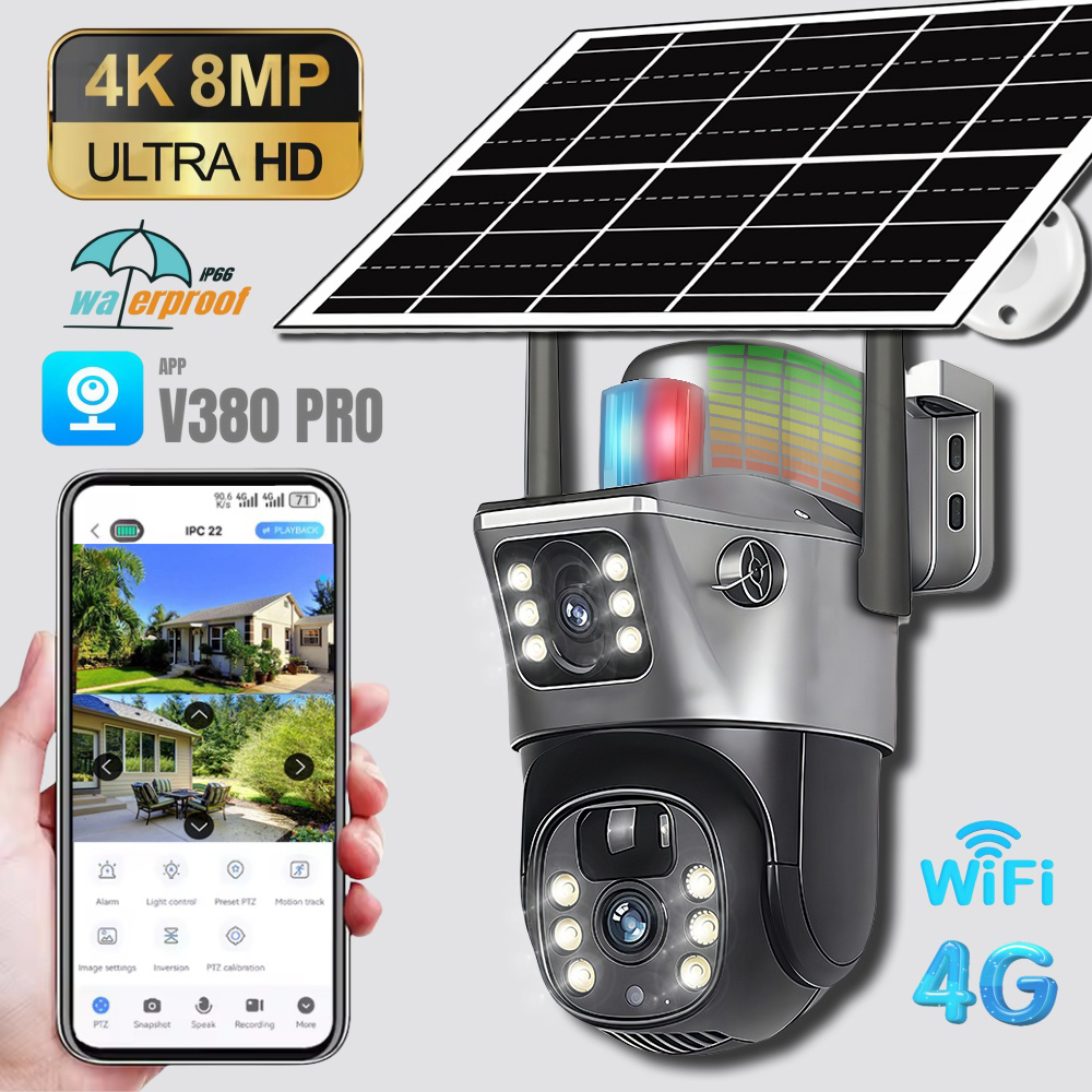 Outdoor Power G Motion - 4K Solar-Powered Surveillance Camera 4G/WiFi Outdoor