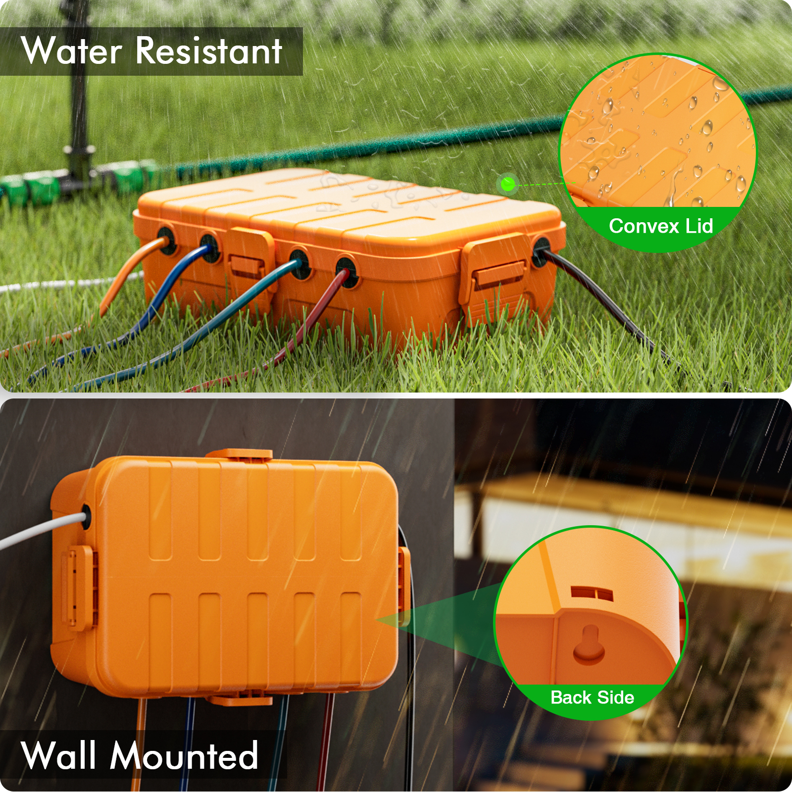 Outdoor Power With Timer - Waterproof Holiday Decoration Electrical Box IP54