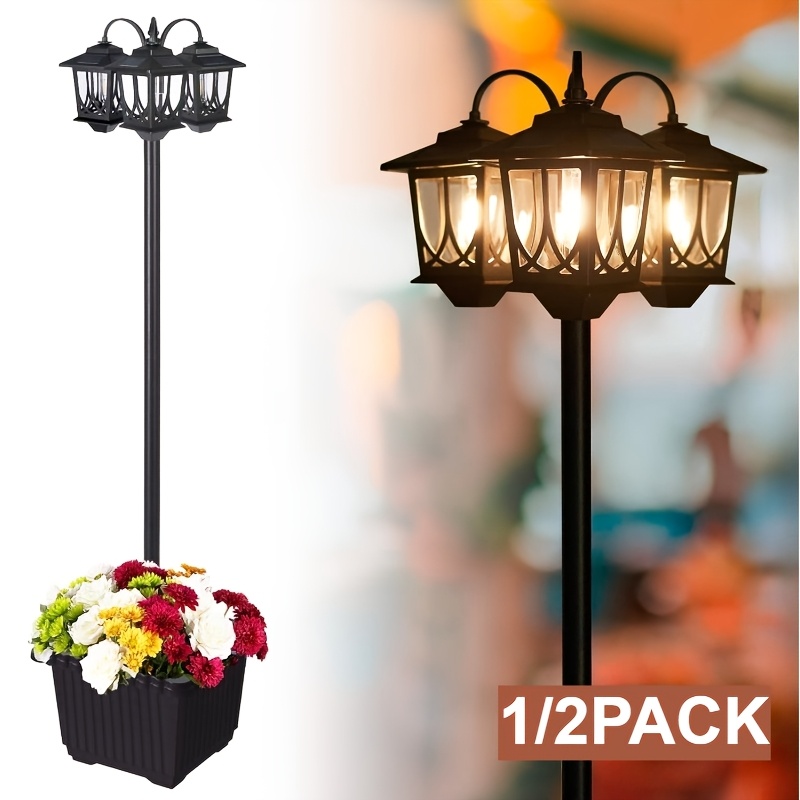 Outdoor Power Post - 2/1PACK 2in 1 Solar-Powered Outdoor Lamp