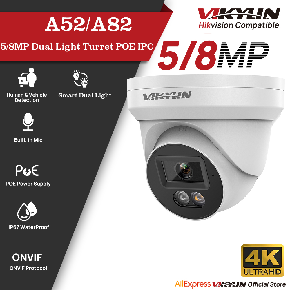 Outdoor Power G Motion - VIKYLIN 5/8MP IP Security Camera Poe