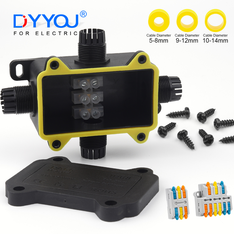 Outdoor Power Supply Box - IP68 Waterproof Junction Box Outdoor Black
