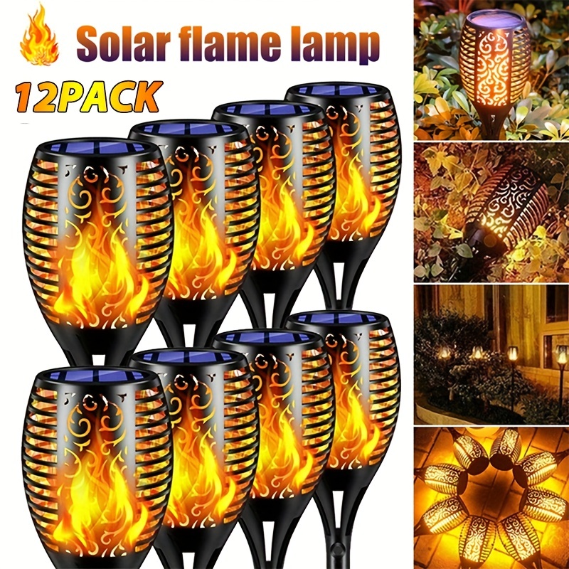 Outdoor Power Post - 1-12PCS 12LED Solar Flame Torch Lights