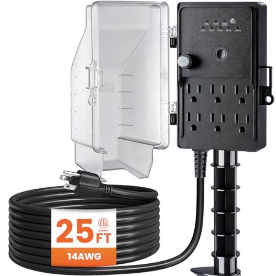 Outdoor Power Stake Dusk to Da - Outdoor Power With Timer reseña y precio
