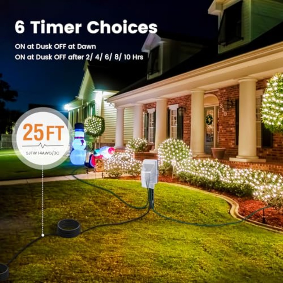 Outdoor Power Stake Dusk to Da - Outdoor Power With Timer reseña y precio