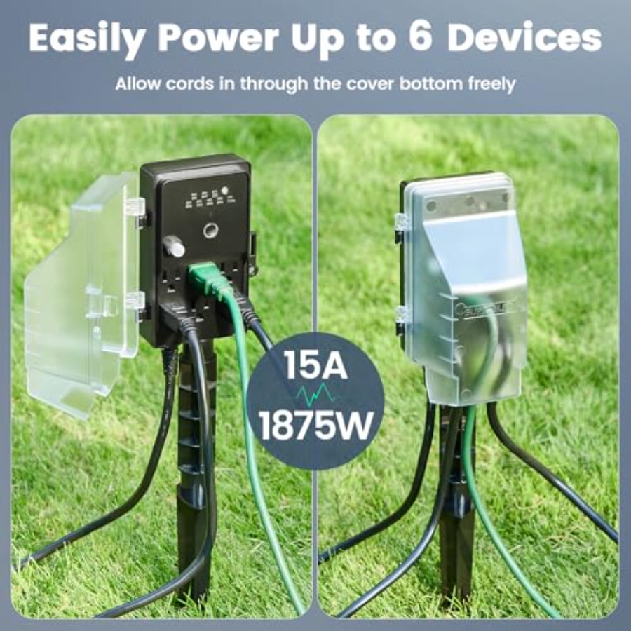 Outdoor Power Stake Dusk to Da - Outdoor Power With Timer reseña y precio
