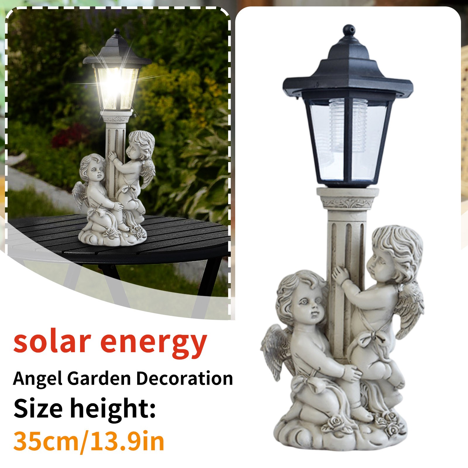 Garden Angel Statue Solar Post - Outdoor Power Post reseña y precio