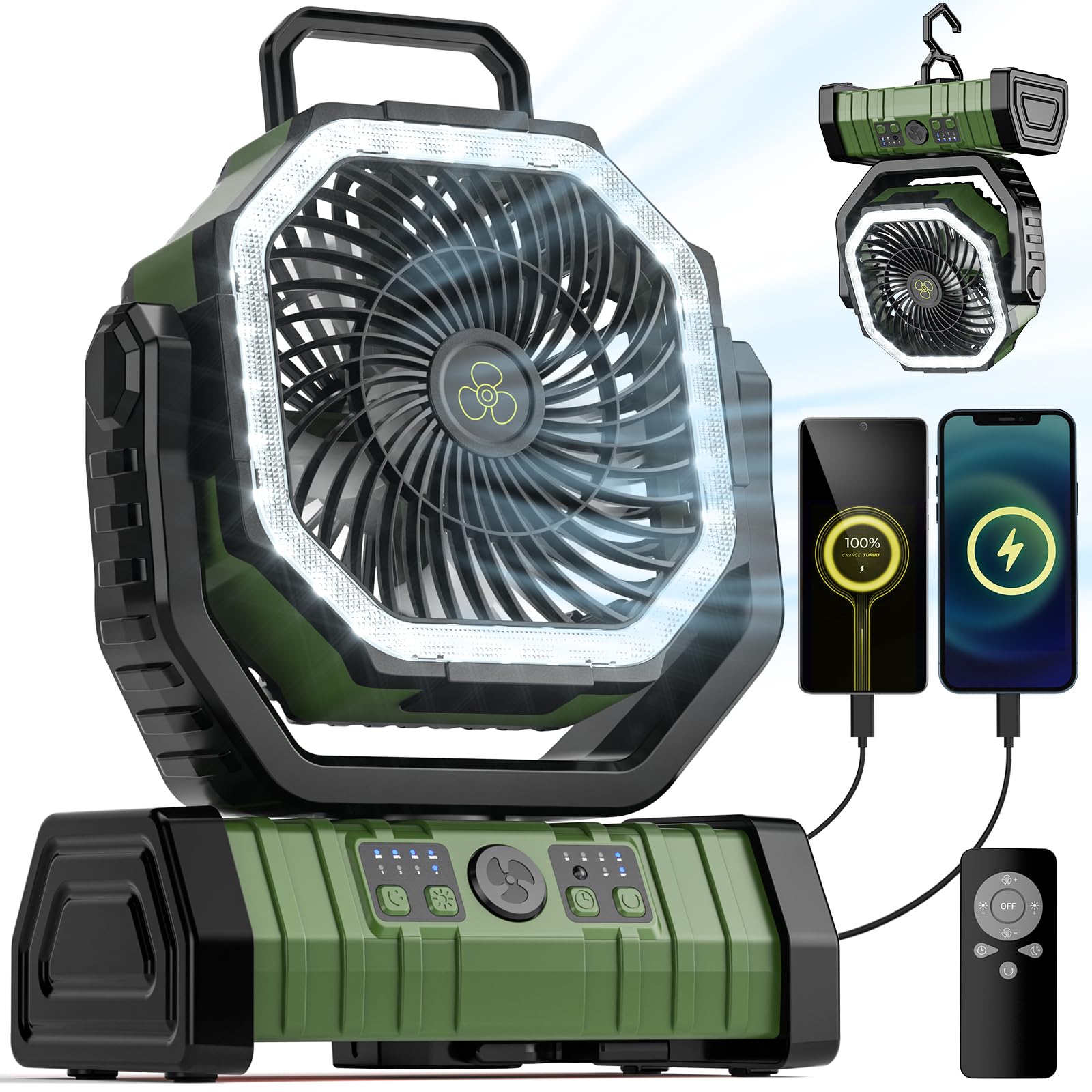 Camping Fan 20000mAh Battery P - Outdoor Power With Timer reseña y precio