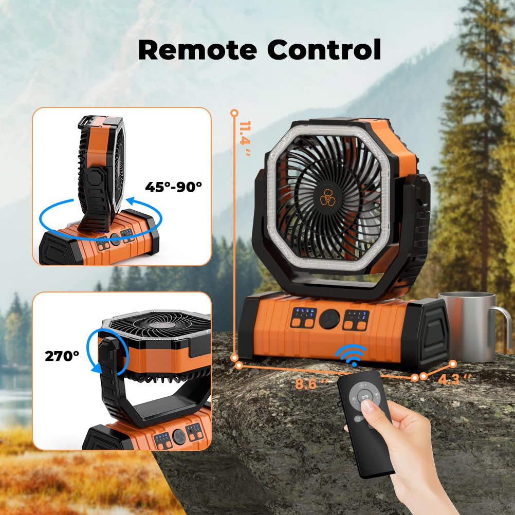Camping Fan 20000mAh Battery P - Outdoor Power With Timer reseña y precio