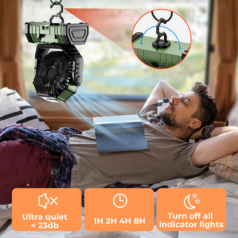 Camping Fan 20000mAh Battery P - Outdoor Power With Timer reseña y precio