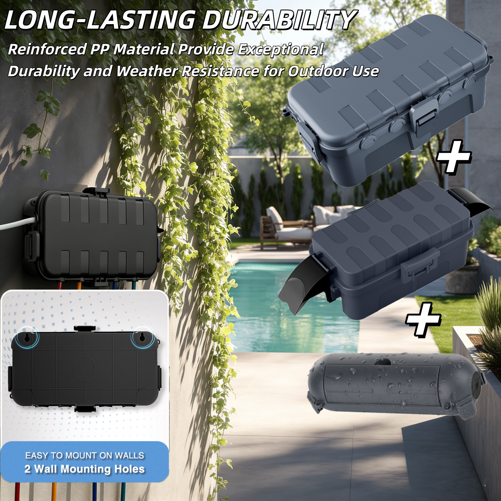 3PCS Outdoor Extension Cord Co - Outdoor Power With Timer reseña y precio