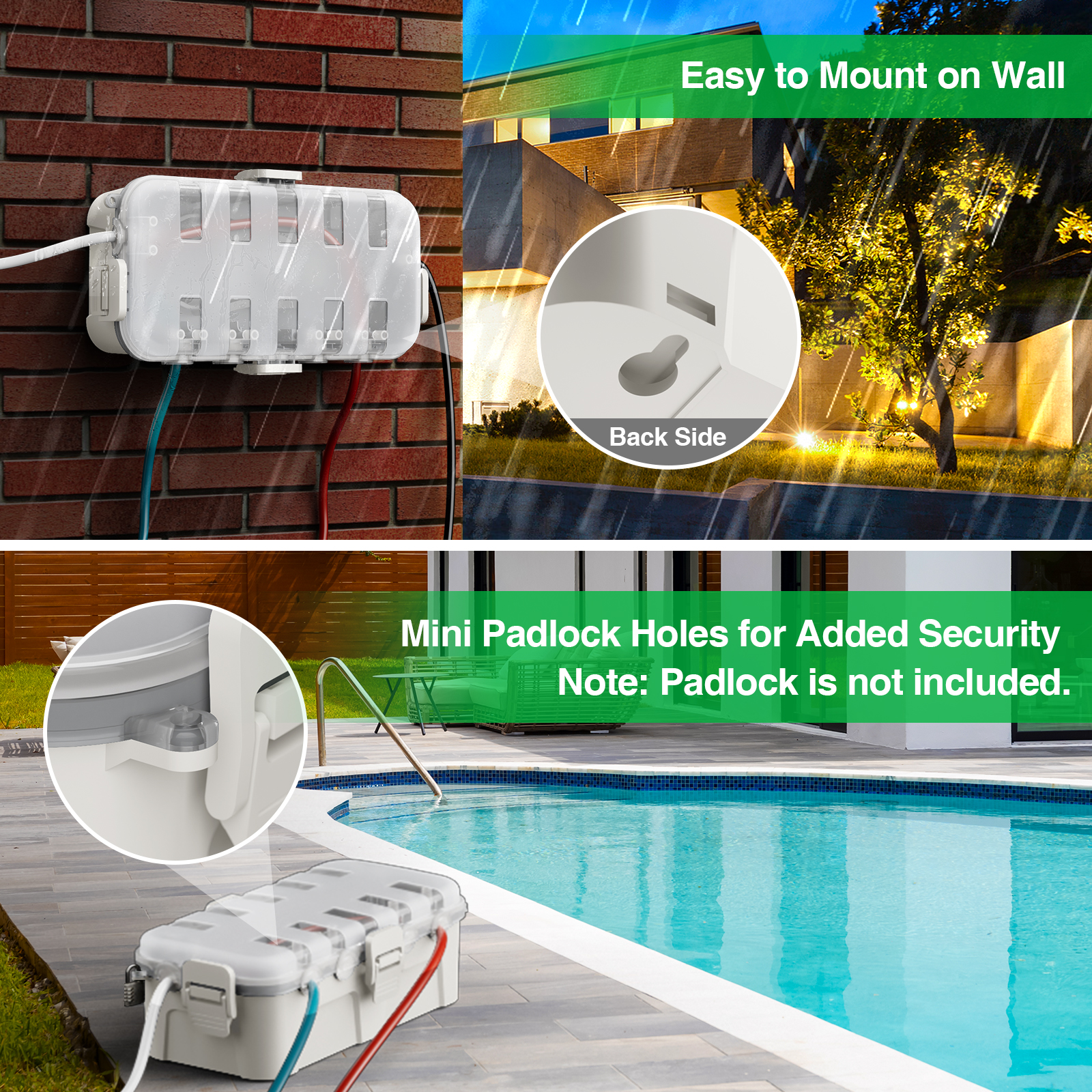 Waterproof Outdoor Electrical  - Outdoor Power With Timer reseña y precio