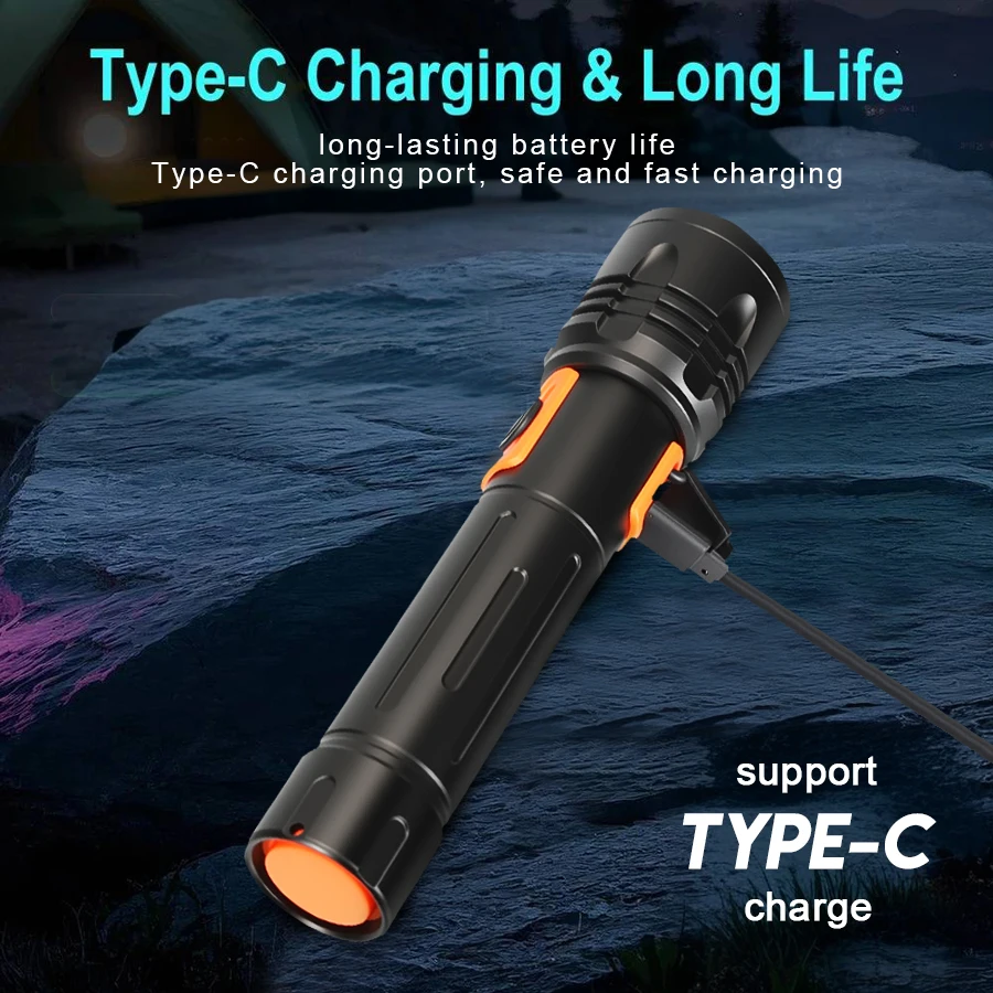 High Power LED Flashlight USB  - Outdoor Power For Camping reseña y precio
