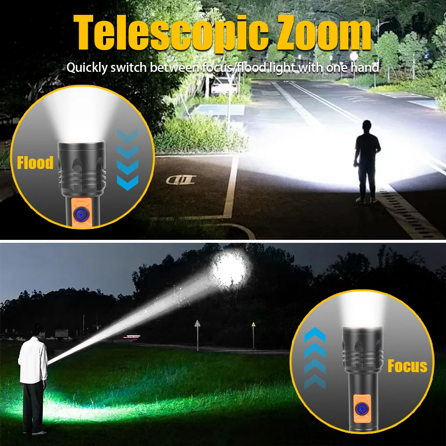 High Power LED Flashlight USB  - Outdoor Power For Camping reseña y precio