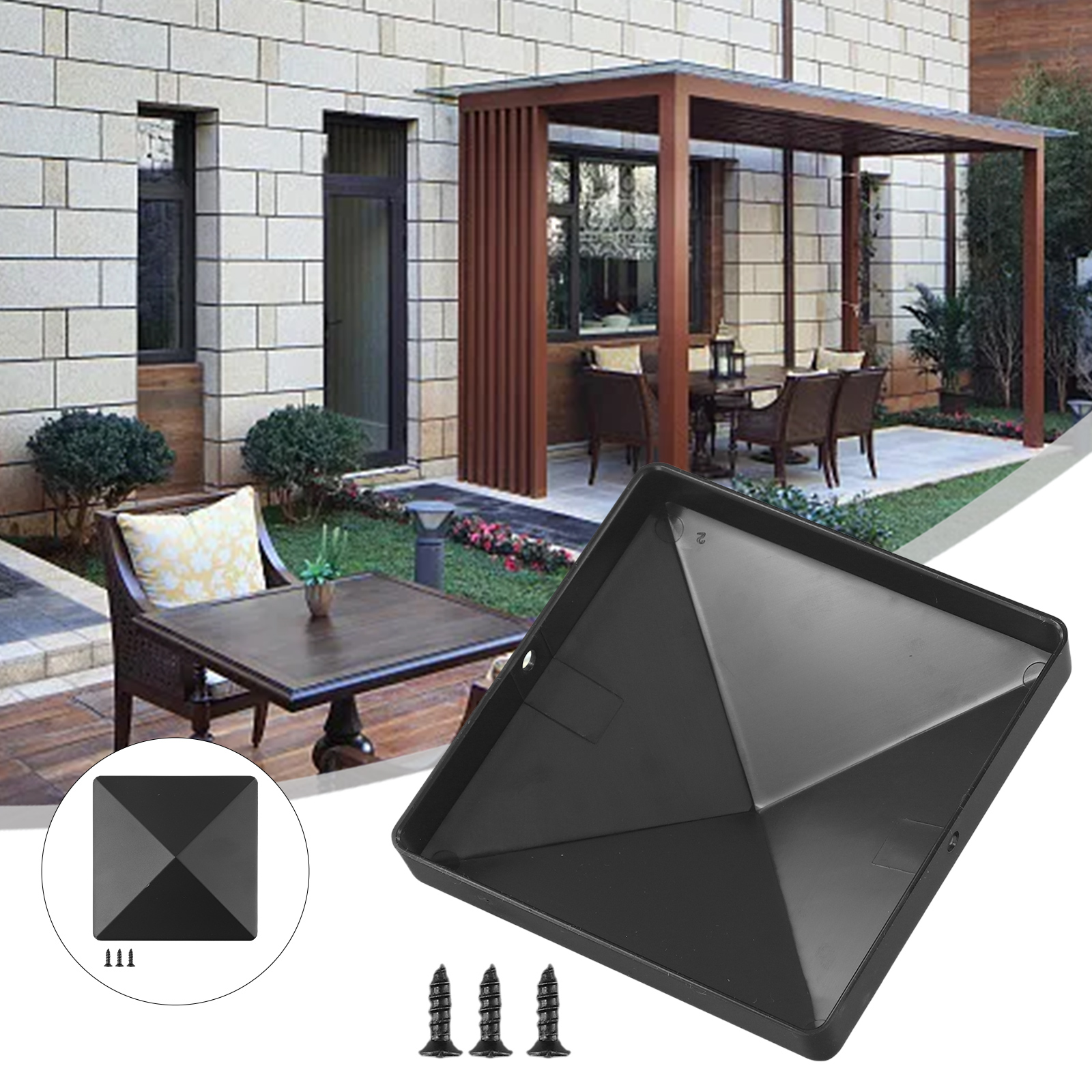 1/4Pcs 4x4 Inch Black ABS Plas - Outdoor Power Post reseña y precio