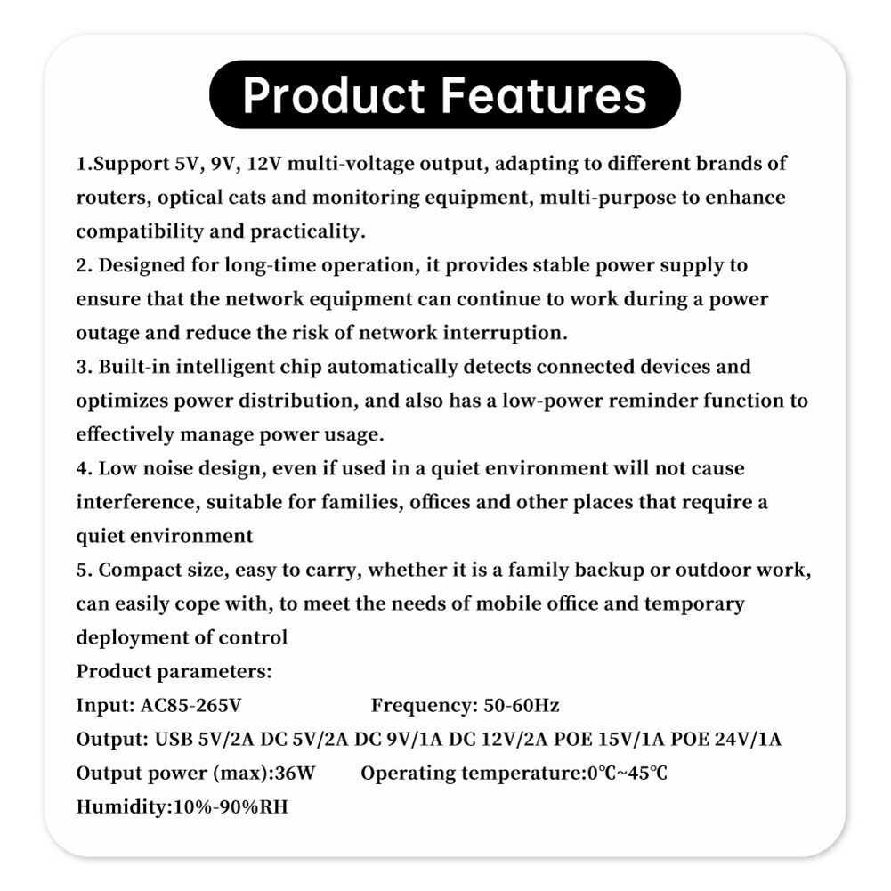 1018L 5V 9V 12V Backup DC UPS  - Outdoor Uninterruptible Power Supply reseña y precio