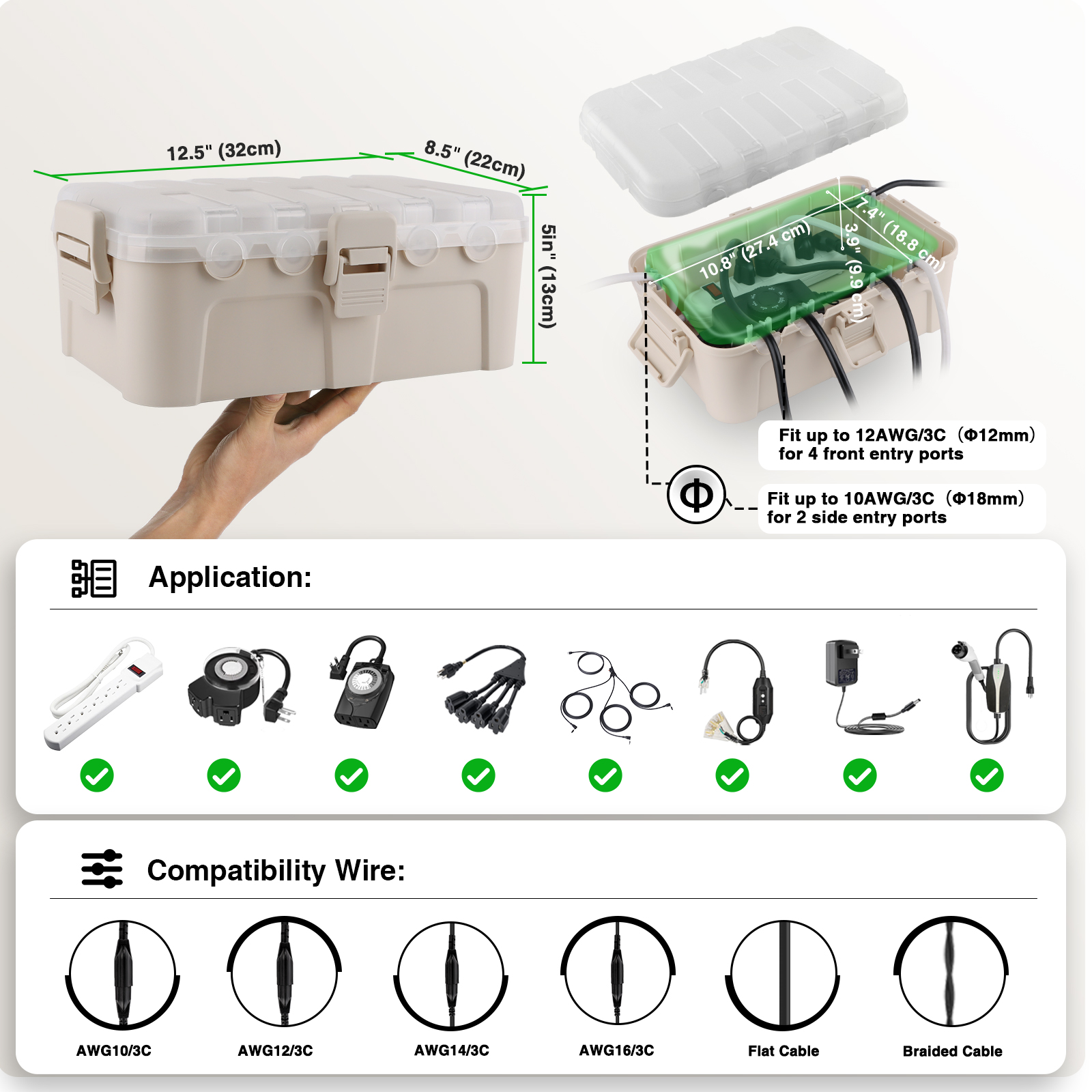 Weatherproof Extension Cord Co - Outdoor Power With Timer reseña y precio