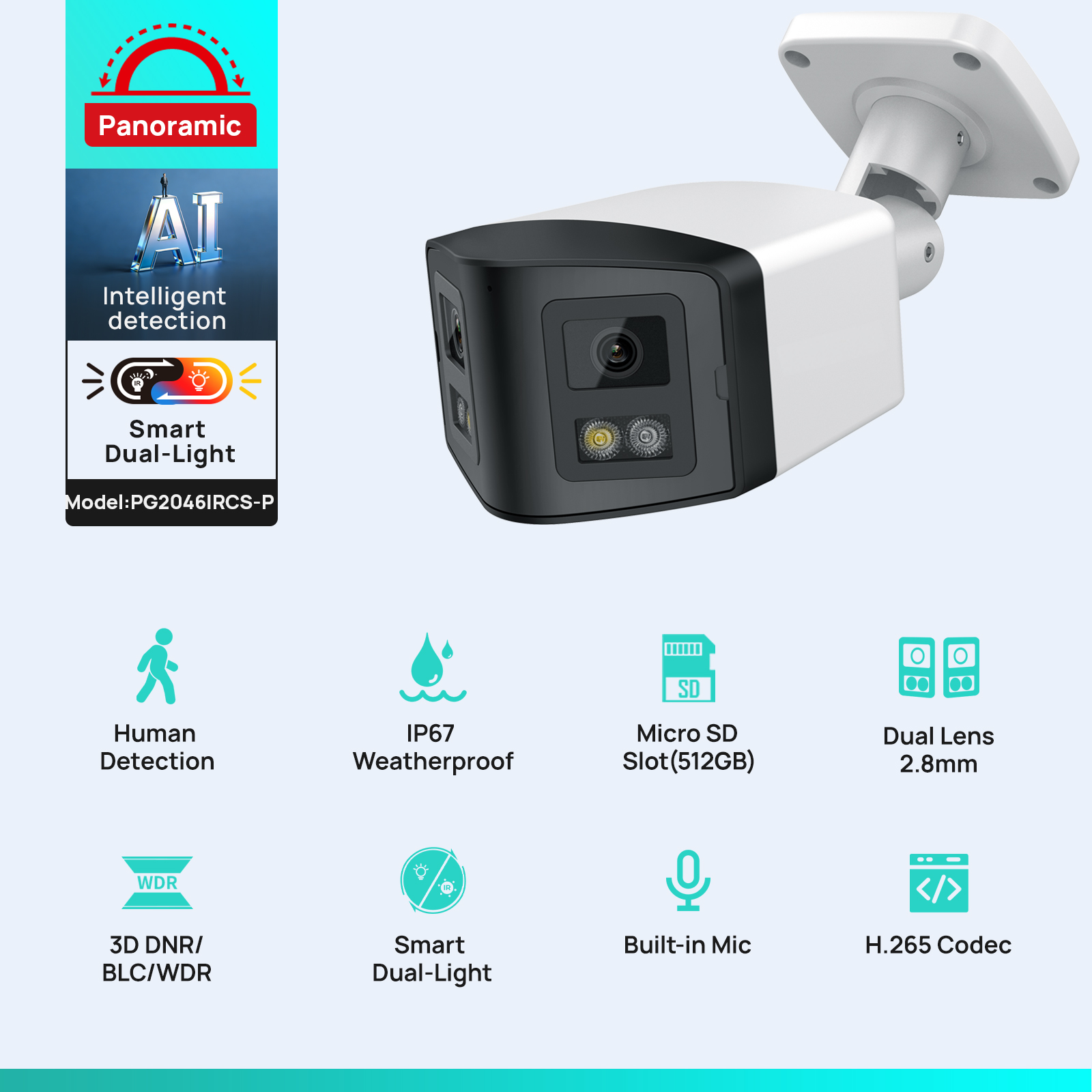 VIKYLIN 170° Panoramic Securit - Outdoor Power G Motion reseña y precio