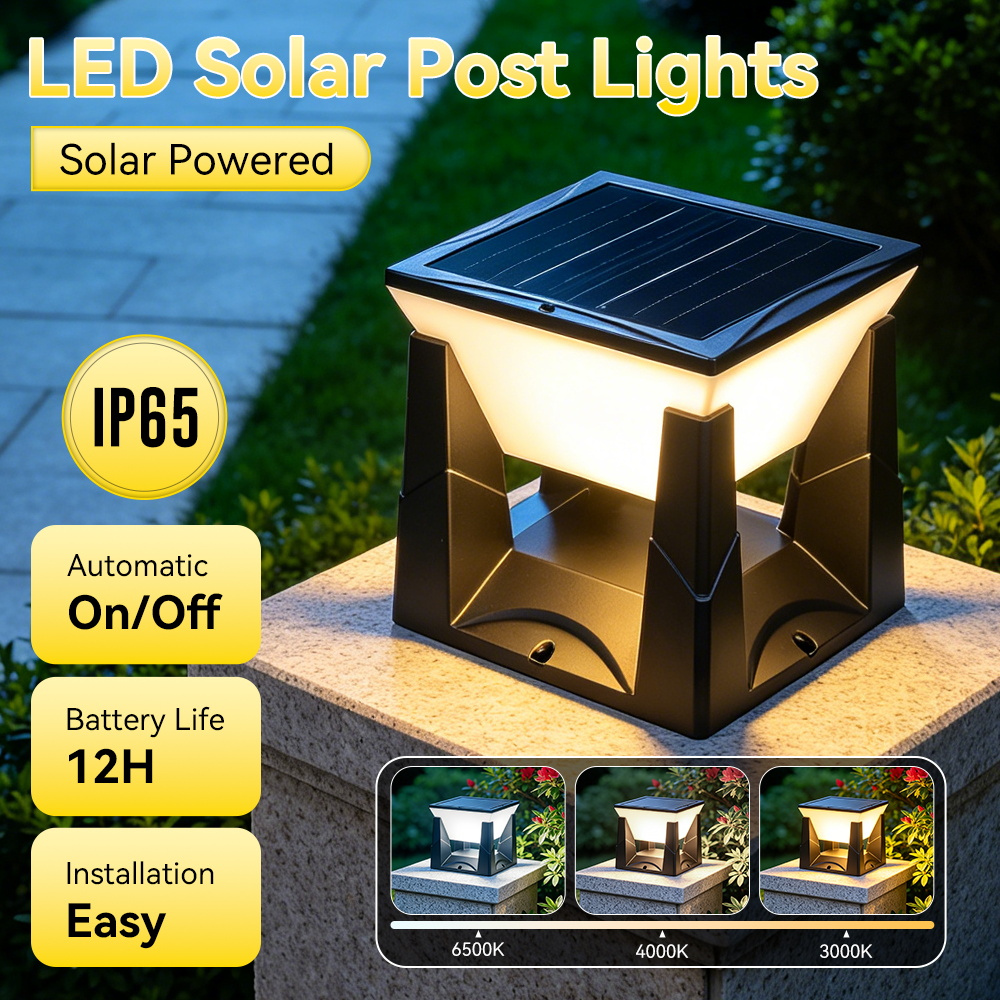 3-Color Solar Post Light IP65  - Outdoor Power Post reseña y precio