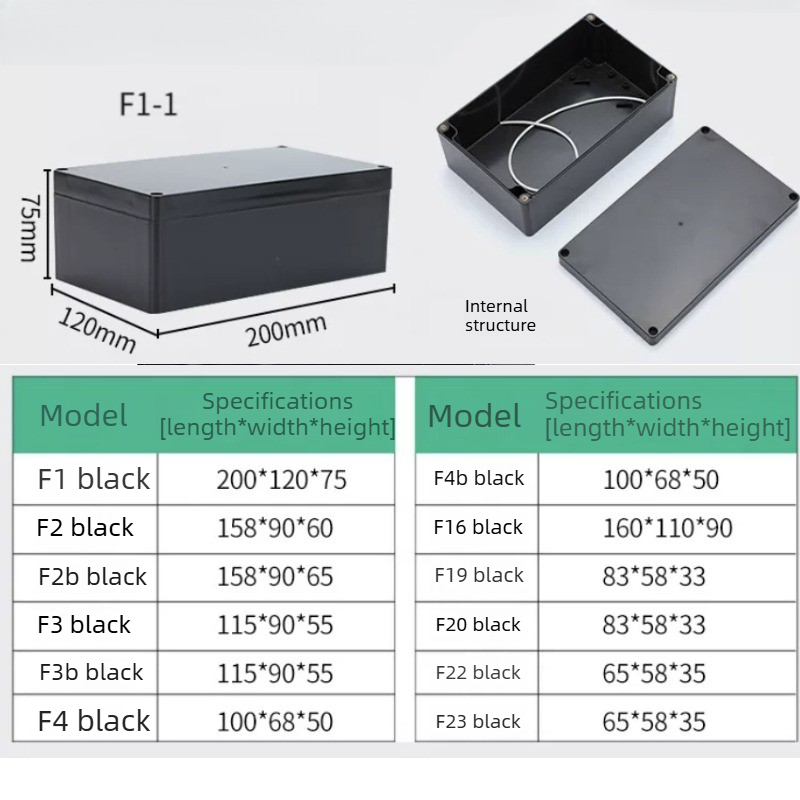 Type F Black Waterproof Juncti - Outdoor Power Supply Box reseña y precio