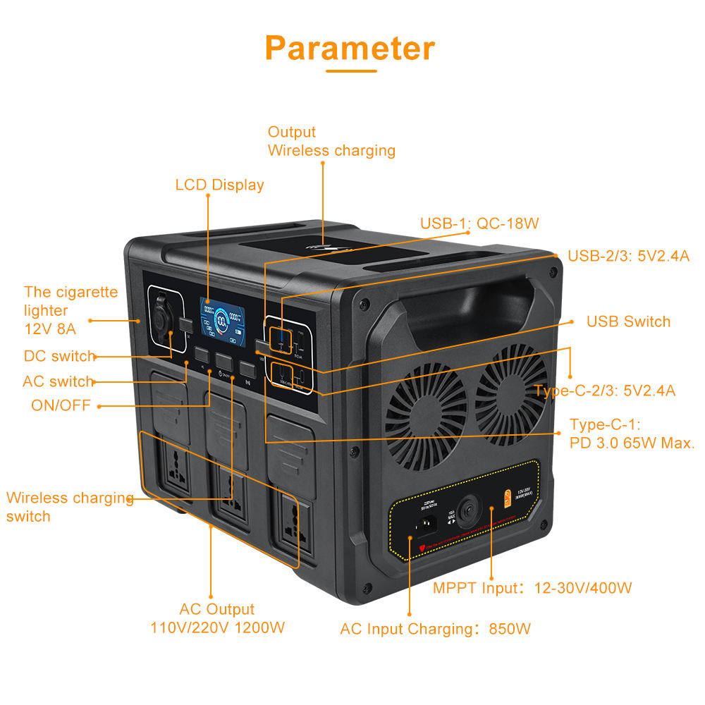 1200W Portable Solar Generator - Outdoor Power For Camping reseña y precio