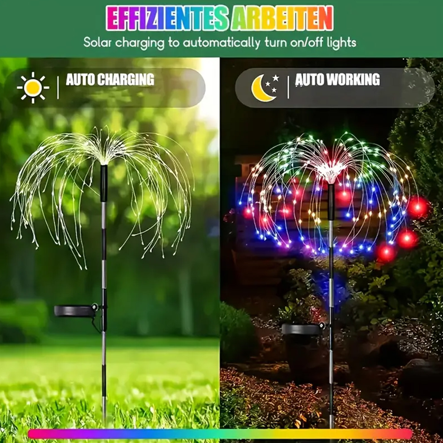 8-Mode Solar Firework Lights w - Outdoor Power For Christmas Lights reseña y precio