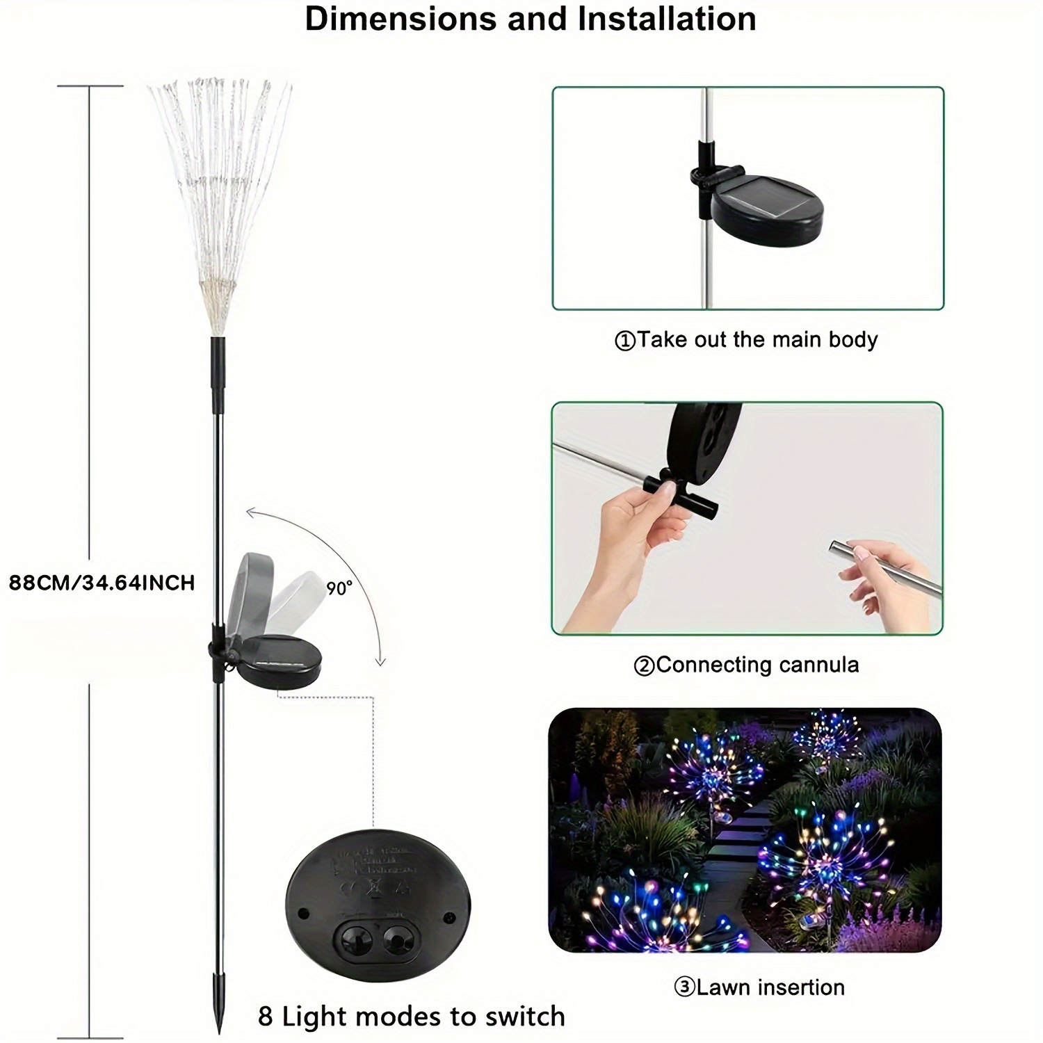 8-Mode Solar Firework Lights w - Outdoor Power For Christmas Lights reseña y precio
