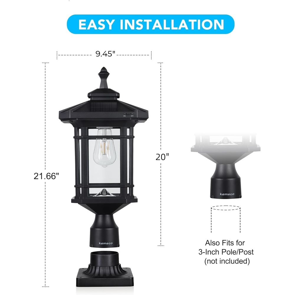 Solar Post Light Outdoor, ST43 - Outdoor Power Post reseña y precio