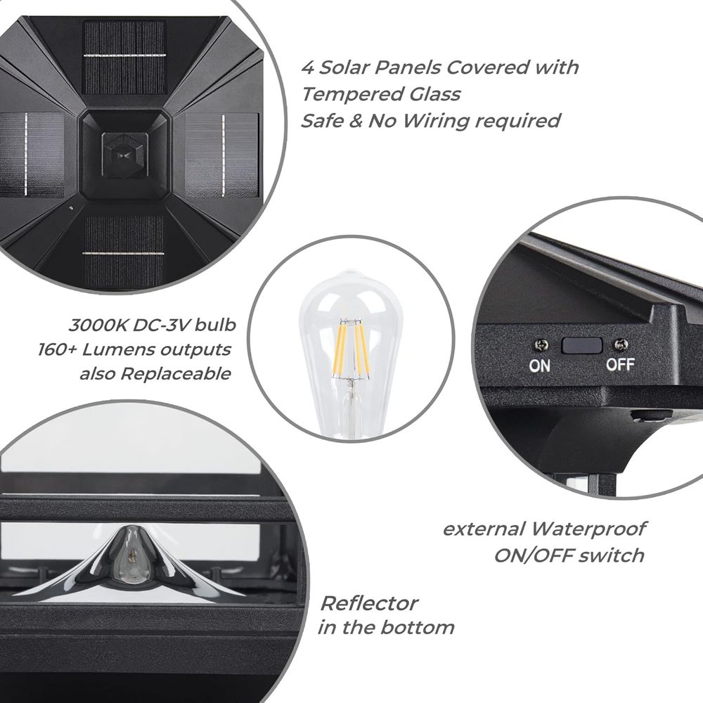 Solar Post Light Outdoor, ST43 - Outdoor Power Post reseña y precio