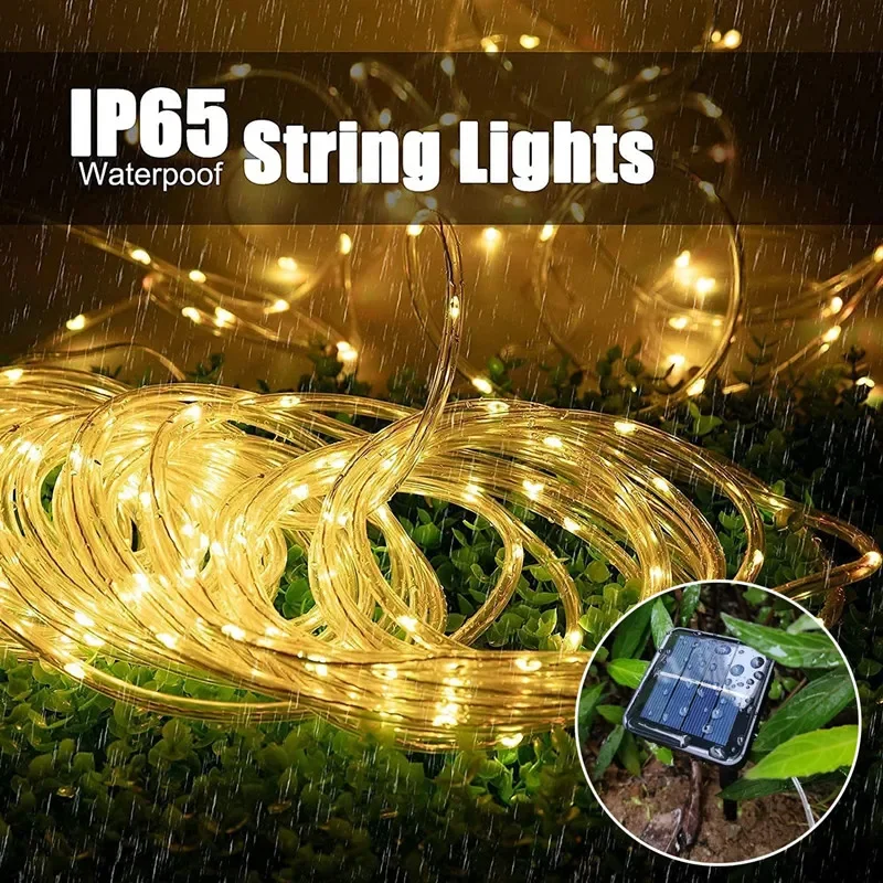 LED Solar Strip Rope Tube Fair - Outdoor Power For Christmas Lights reseña y precio