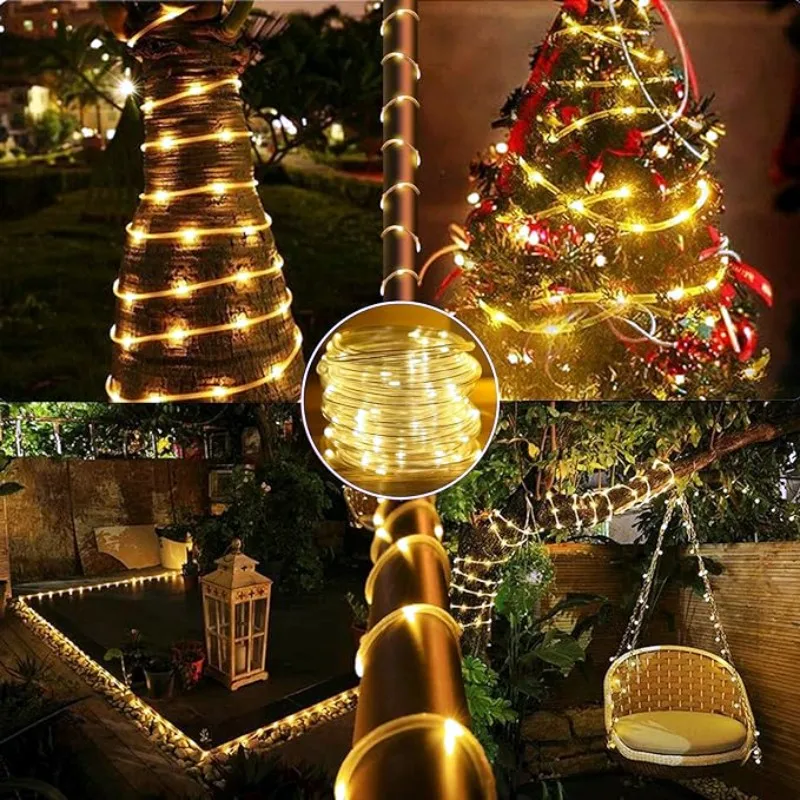 LED Solar Strip Rope Tube Fair - Outdoor Power For Christmas Lights reseña y precio