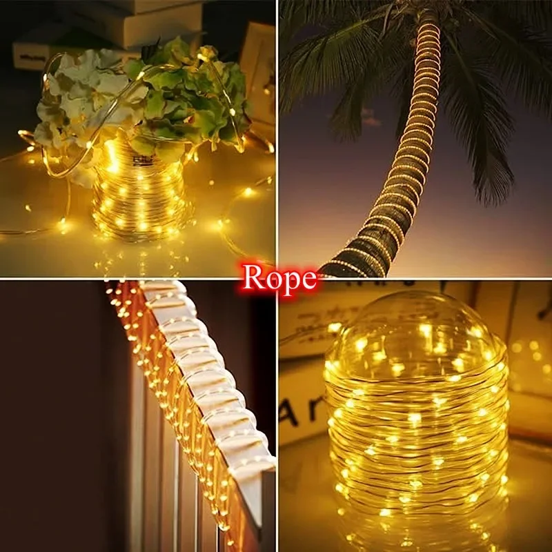 LED Solar Strip Rope Tube Fair - Outdoor Power For Christmas Lights reseña y precio