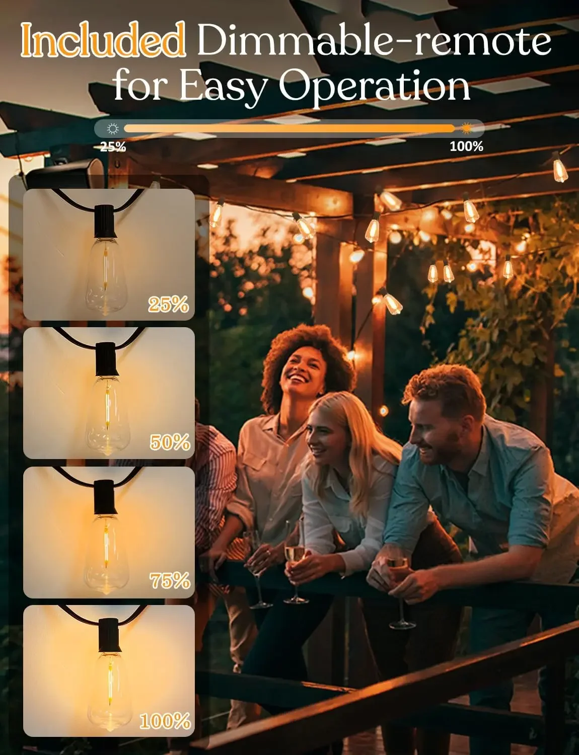 Solar Outdoor String Lights Re - Outdoor Power With Timer reseña y precio