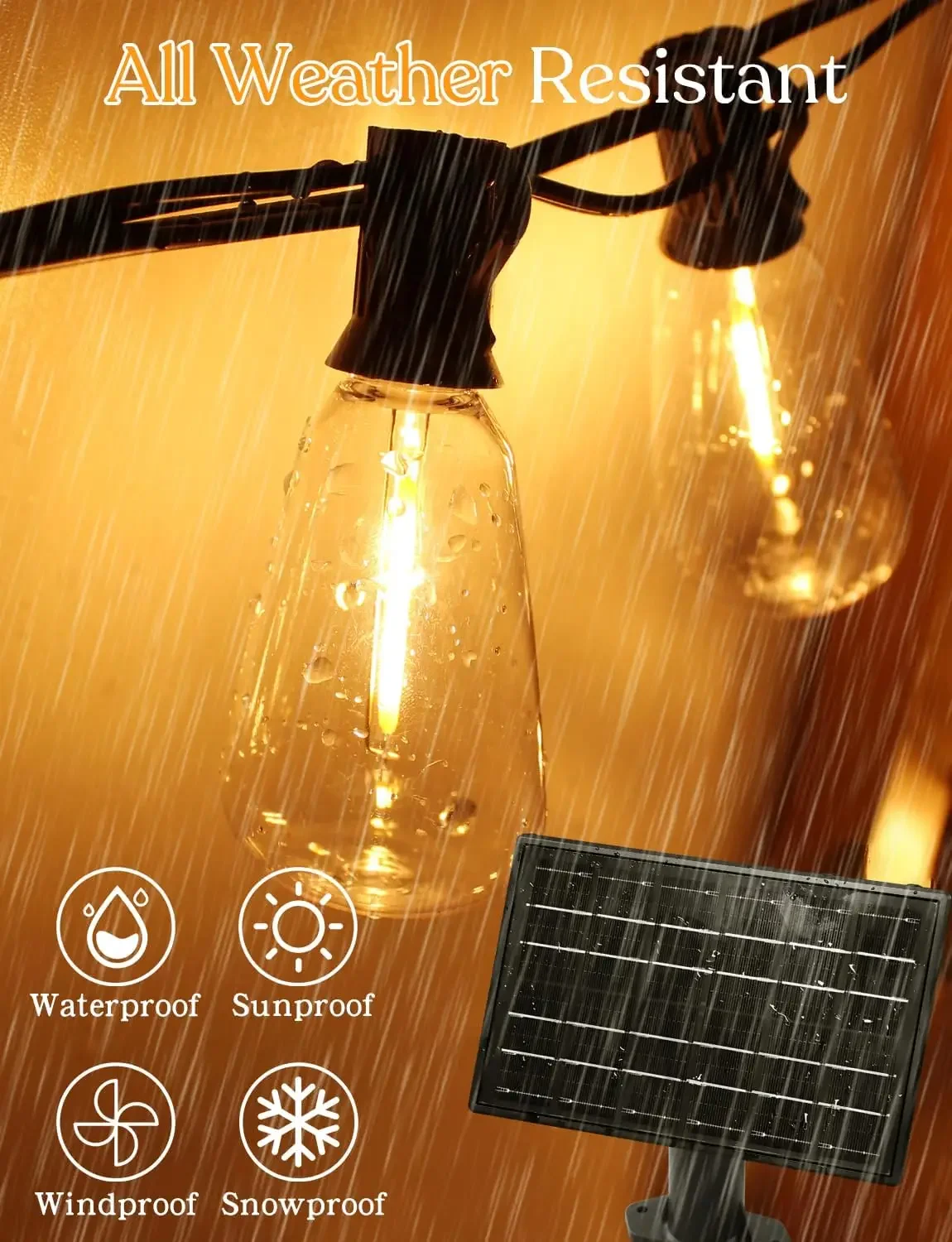 Solar Outdoor String Lights Re - Outdoor Power With Timer reseña y precio
