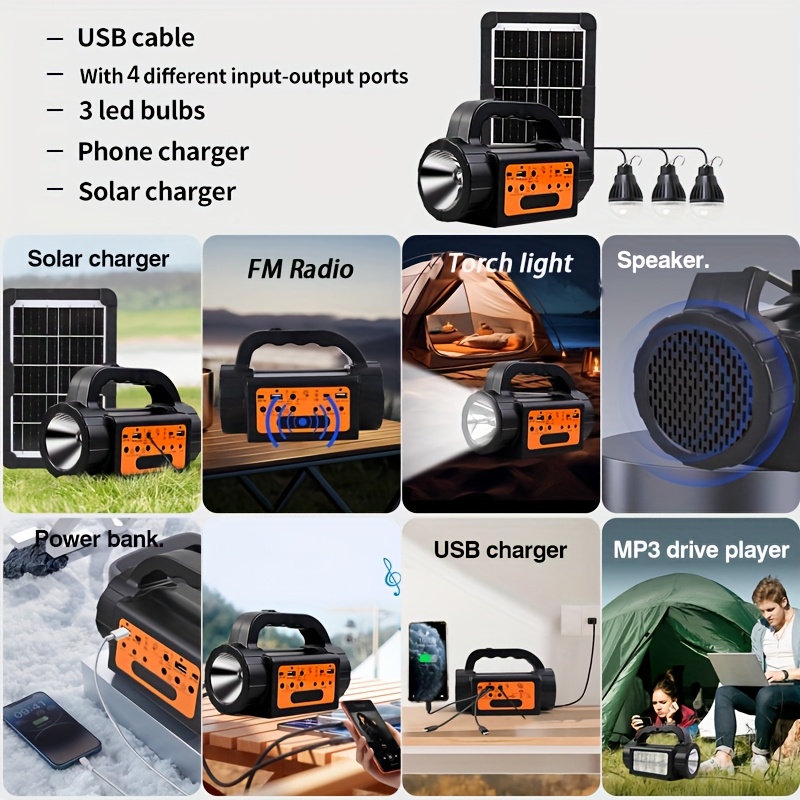 Solar Rechargeable Camping Lig - Outdoor Power For Lights reseña y precio