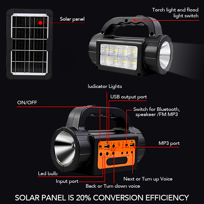 Solar Rechargeable Camping Lig - Outdoor Power For Lights reseña y precio