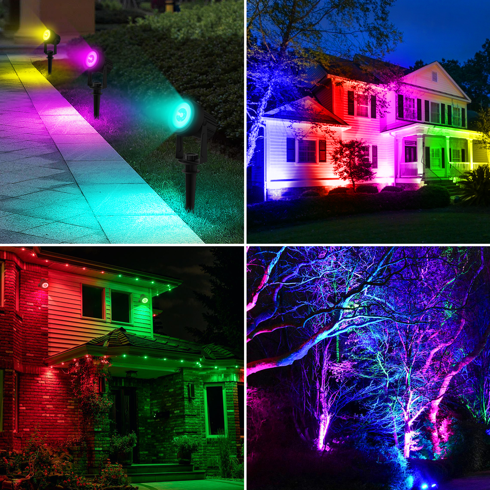 1/2/4/6 Lights RGB Solar Spotl - Outdoor Power For Christmas Lights reseña y precio