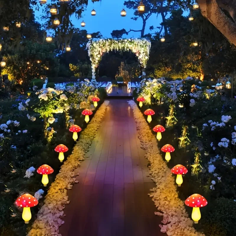 Solar-Powered LED Mushroom Lig - Outdoor Power For Christmas Lights reseña y precio