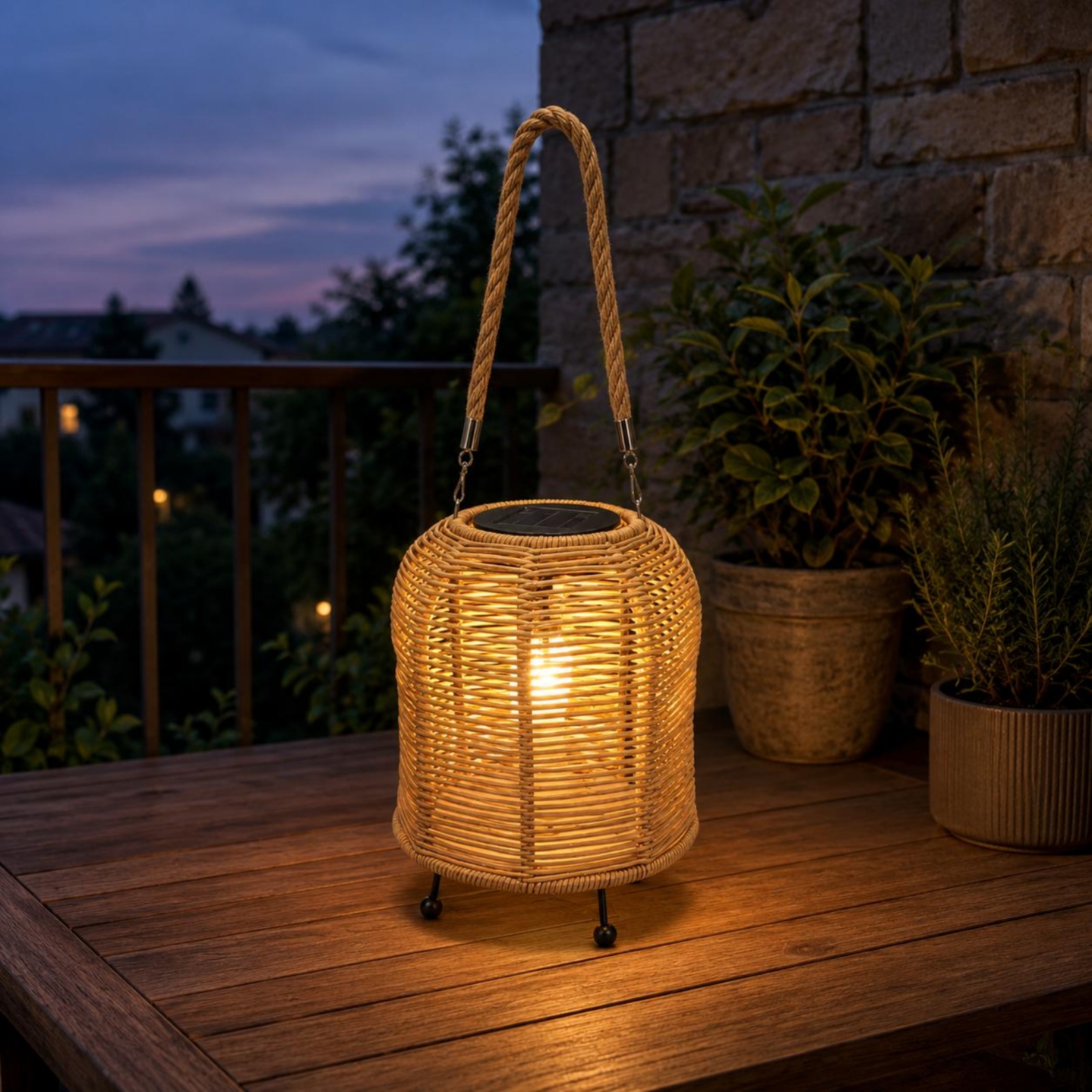 Handwoven Solar Lantern Warm L - Outdoor Power For Camping reseña y precio