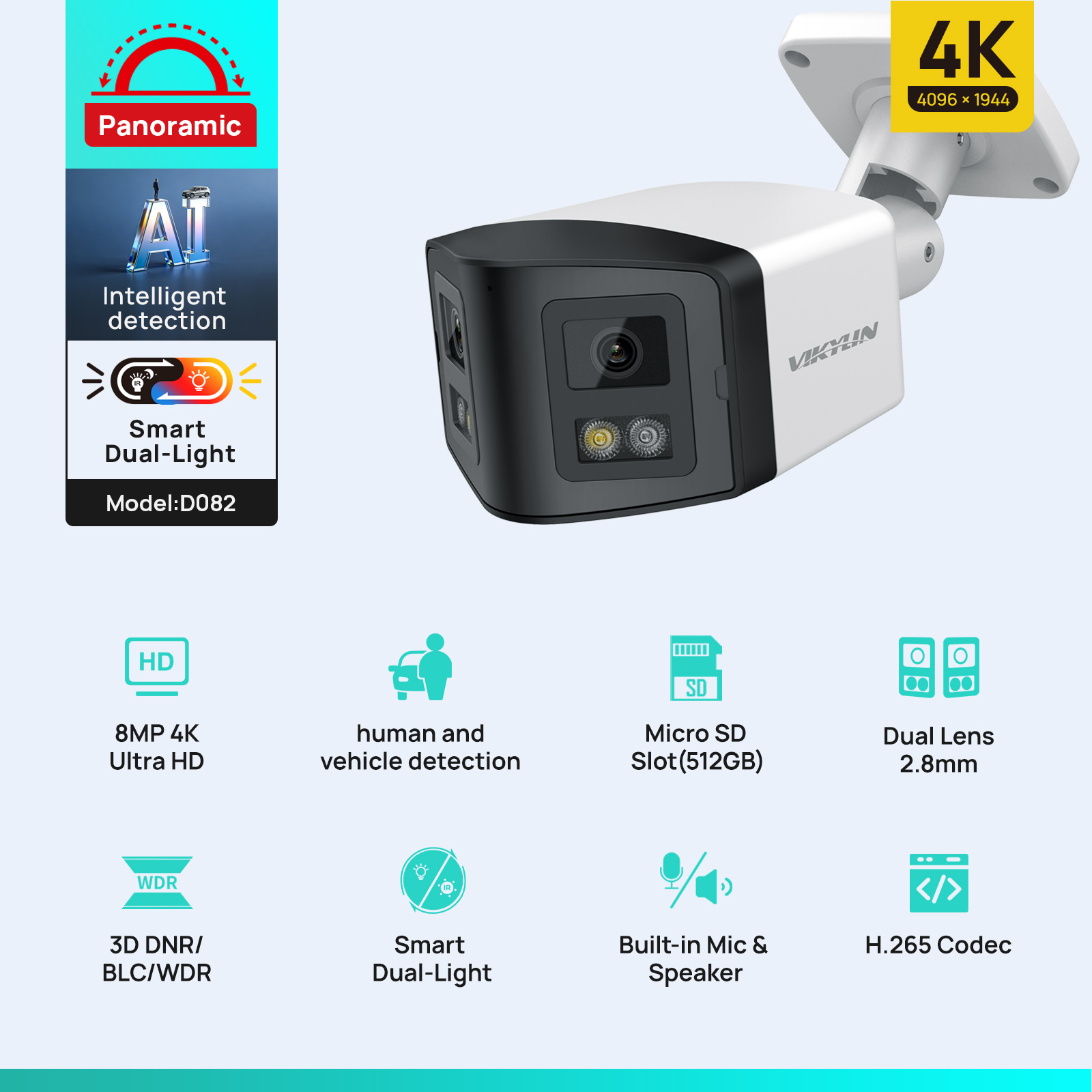 VIKYLIN 170° Panoramic 4K Secu - Outdoor Power G Motion reseña y precio