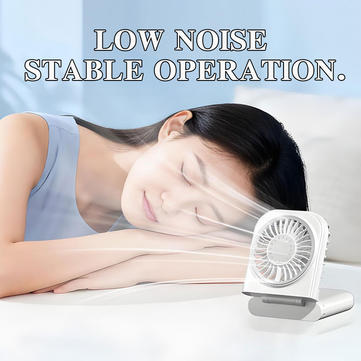 Foldable Handheld Desktop Fan  - Outdoor Power With Timer reseña y precio