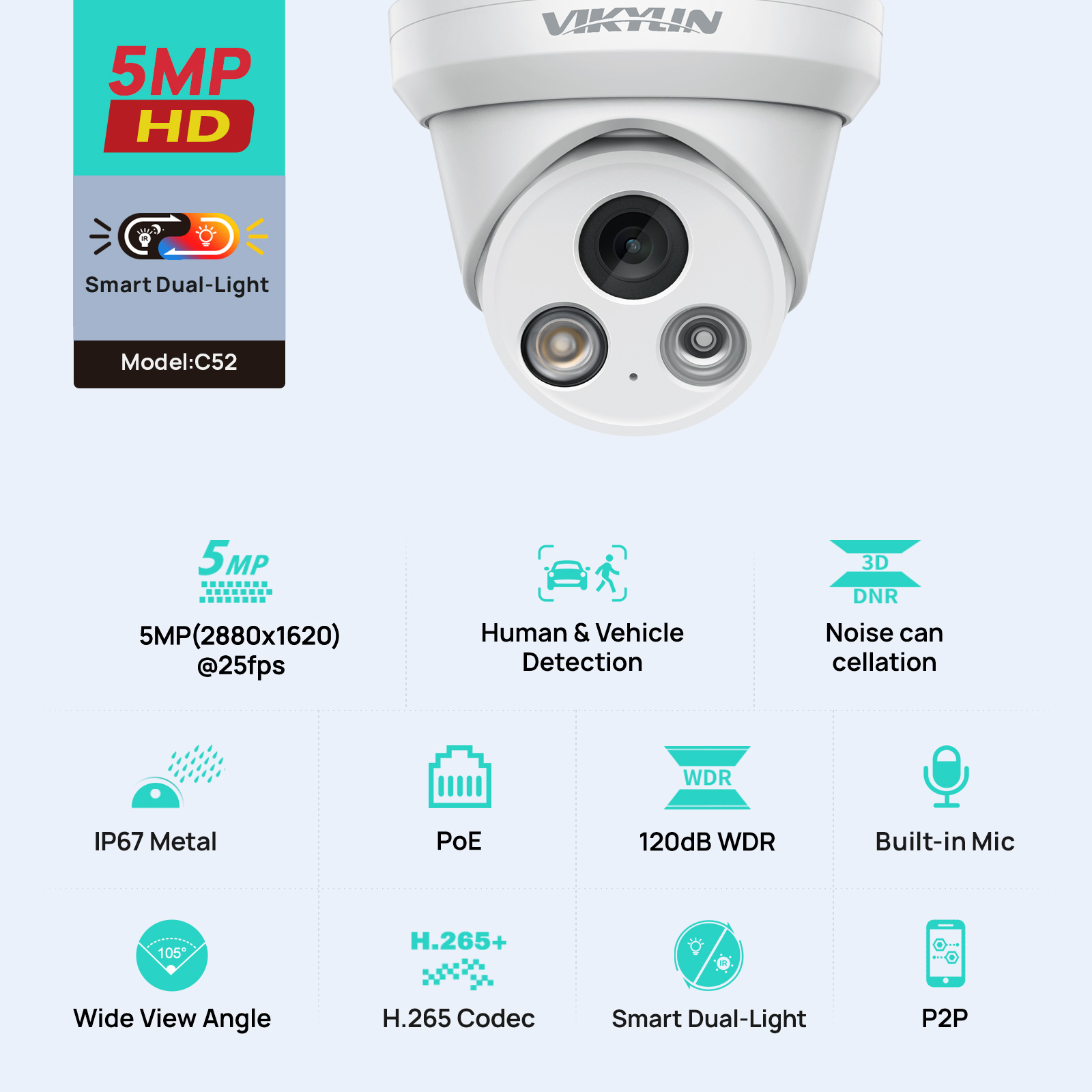 VIKYLIN 5MP Smart Dual Light I - Outdoor Power G Motion reseña y precio