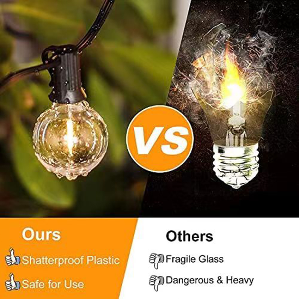 Outdoor 40LED G40 Bulbs Weddin - Outdoor Power For Christmas Lights reseña y precio