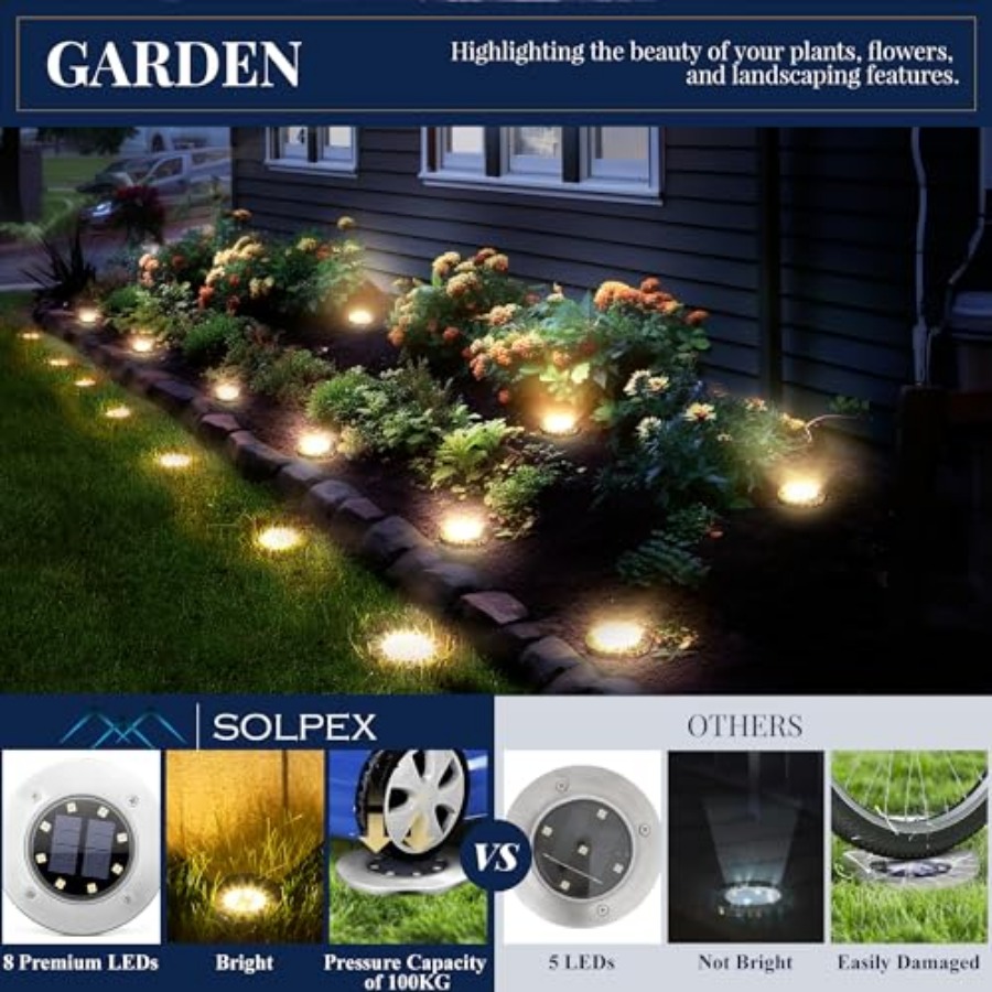 Solar Ground Lights Solar Ligh - Outdoor Power For Lights reseña y precio