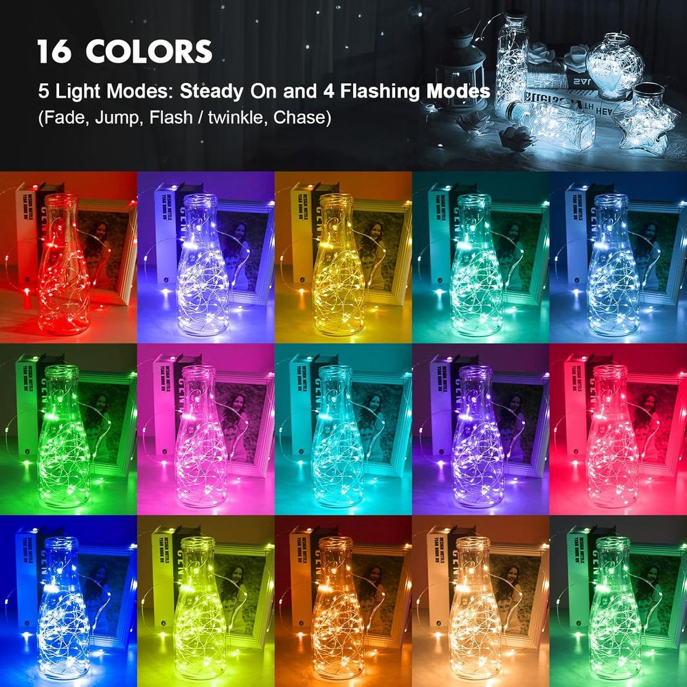 120 LED Battery-Powered RGB Co - Outdoor Power With Timer reseña y precio