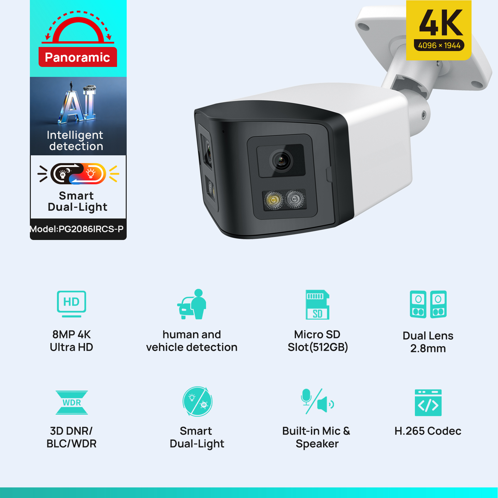 VIKYLIN 170° 4K 8mp Dual 2.8mm - Outdoor Power G Motion reseña y precio