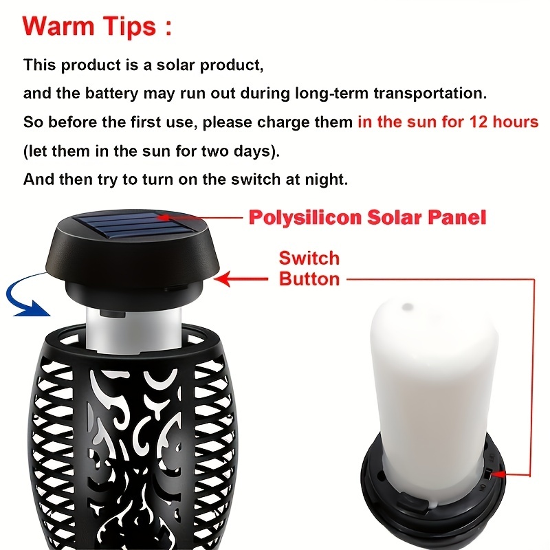 1-12PCS 12LED Solar Flame Torc - Outdoor Power Post reseña y precio