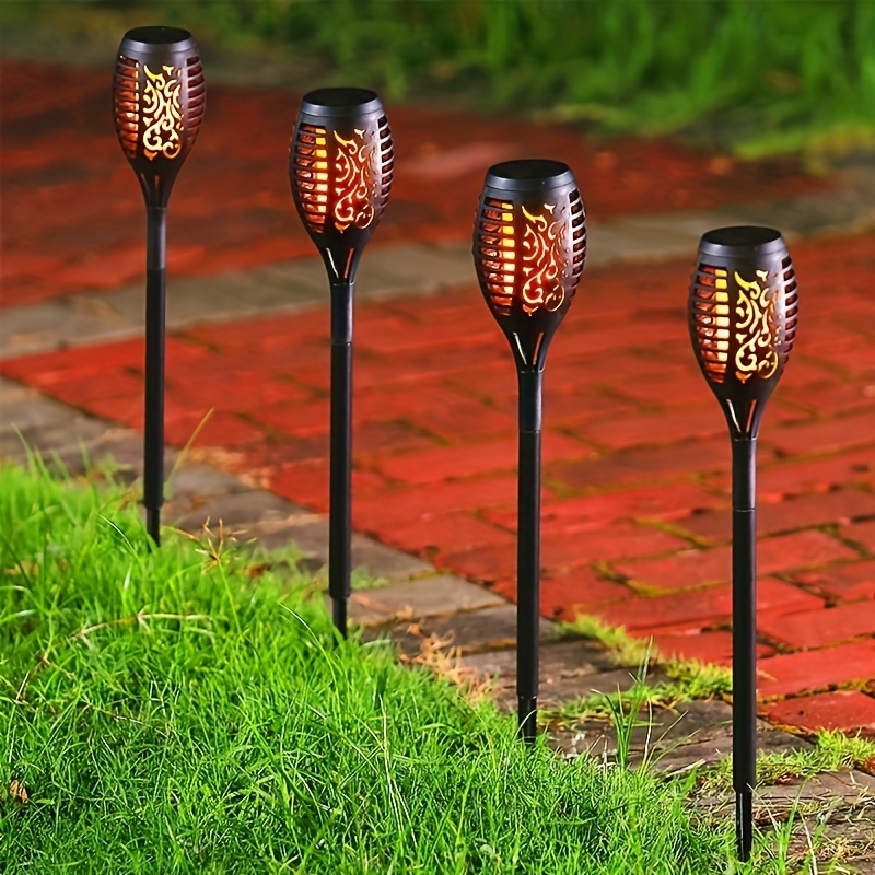1-12PCS 12LED Solar Flame Torc - Outdoor Power Post reseña y precio