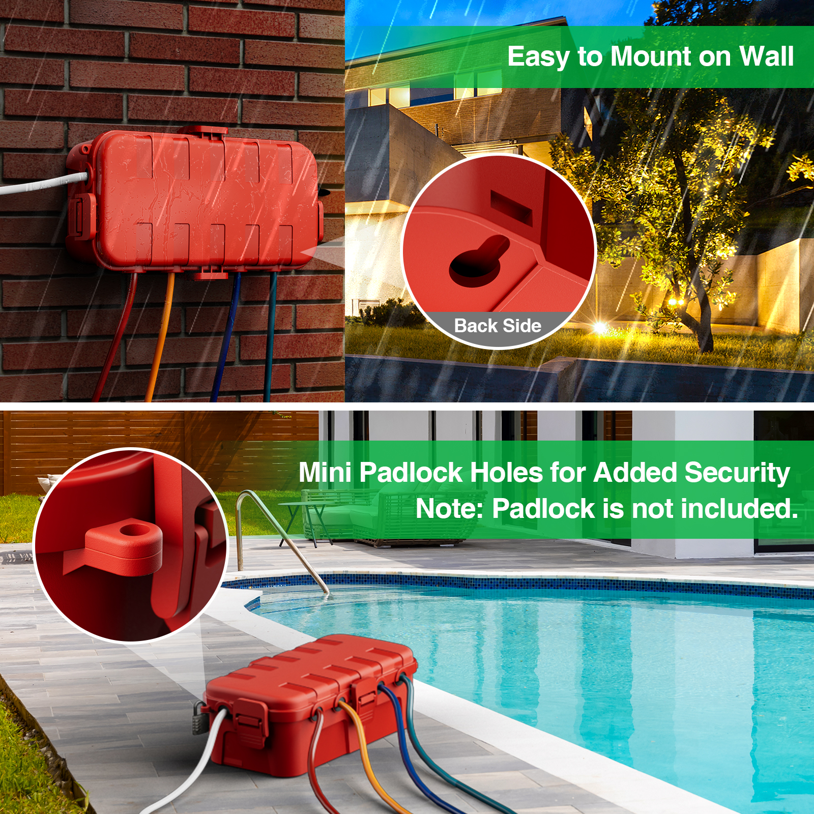 Outdoor Electrical Box Waterpr - Outdoor Power With Timer reseña y precio