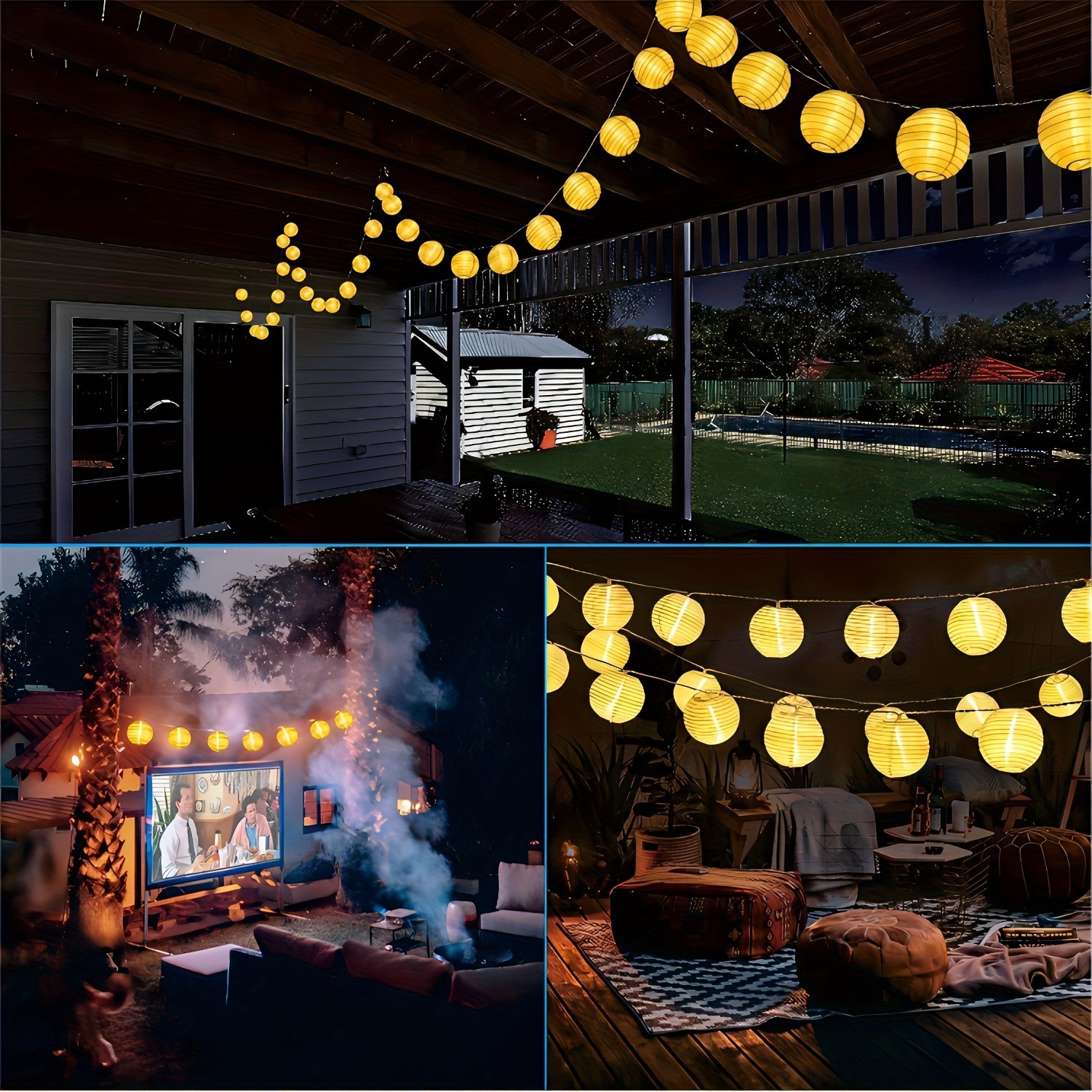 LED Solar Lantern String Light - Outdoor Power For Christmas Lights reseña y precio
